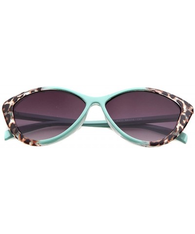 Women's STY-K211 Full Frame Leopard Detail Side Cateye Sunglasses - Green - C912G5T34BN $7.69 Rectangular