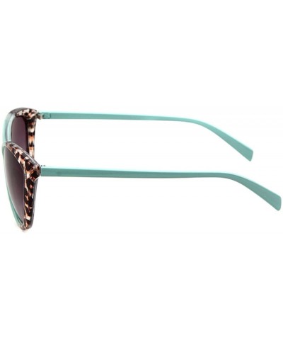 Women's STY-K211 Full Frame Leopard Detail Side Cateye Sunglasses - Green - C912G5T34BN $7.69 Rectangular