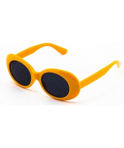 Clout Goggles Oval Mod Retro Thick Frame Rapper Hypebeast Eyewear Supreme Glasses Cool Sunglasses - Yellow - C3185ZCKUNE $5.1...