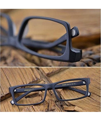 Simple Suqare Frame Unisex Glasses Frame8005 - Dull Polished Black - CR18LCXUWXD $24.69 Square