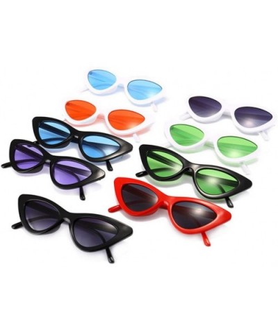 Sunglasses-SFE Women Fashion Cat Eye Shades Sunglasses Integrated UV Candy Colored Glasses Classic (Gray K) - C618OSZ3RML $4....