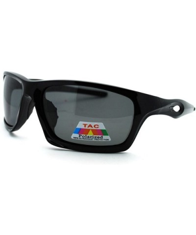 Polarized Mens Aerodynamic Ergonomic Warp Sport Light Sunglasses - Black - C611LIJ4RVR $10.05 Sport