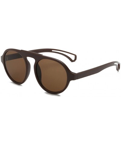 Round Oversized Sunglasses for Women Men Flat Top Fashion Shades Plastic Frame UV400 - E - CU18U8YRYDD $7.49 Round