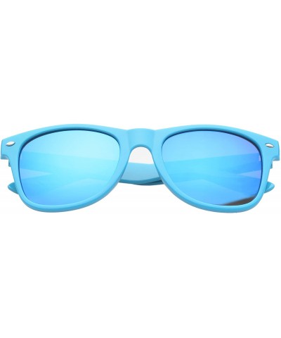 Retro Square Fashion Sunglasses in Black Frame Blue Lenses - Blue-blue - CG11OJZAALB $5.01 Round