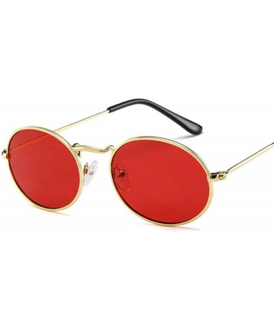 2019 Oval Women Sunglasses Men Glasses Lady Luxury Retro Metal Sun Green - Tea - CB18YLXCOTT $6.43 Oval