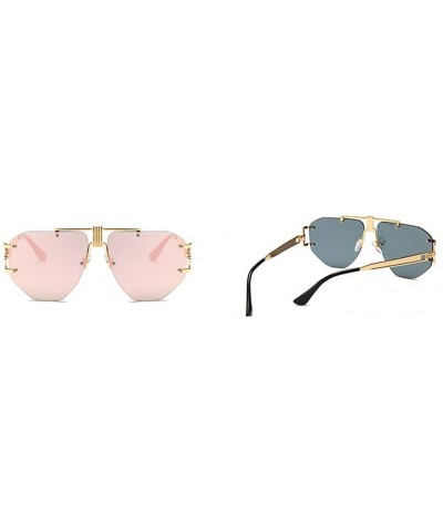 Fashion New Cut Edge Big Frame Retro Punk Style Wind Unisex Sunglasses - Pink - CT18N090LE0 $6.29 Butterfly