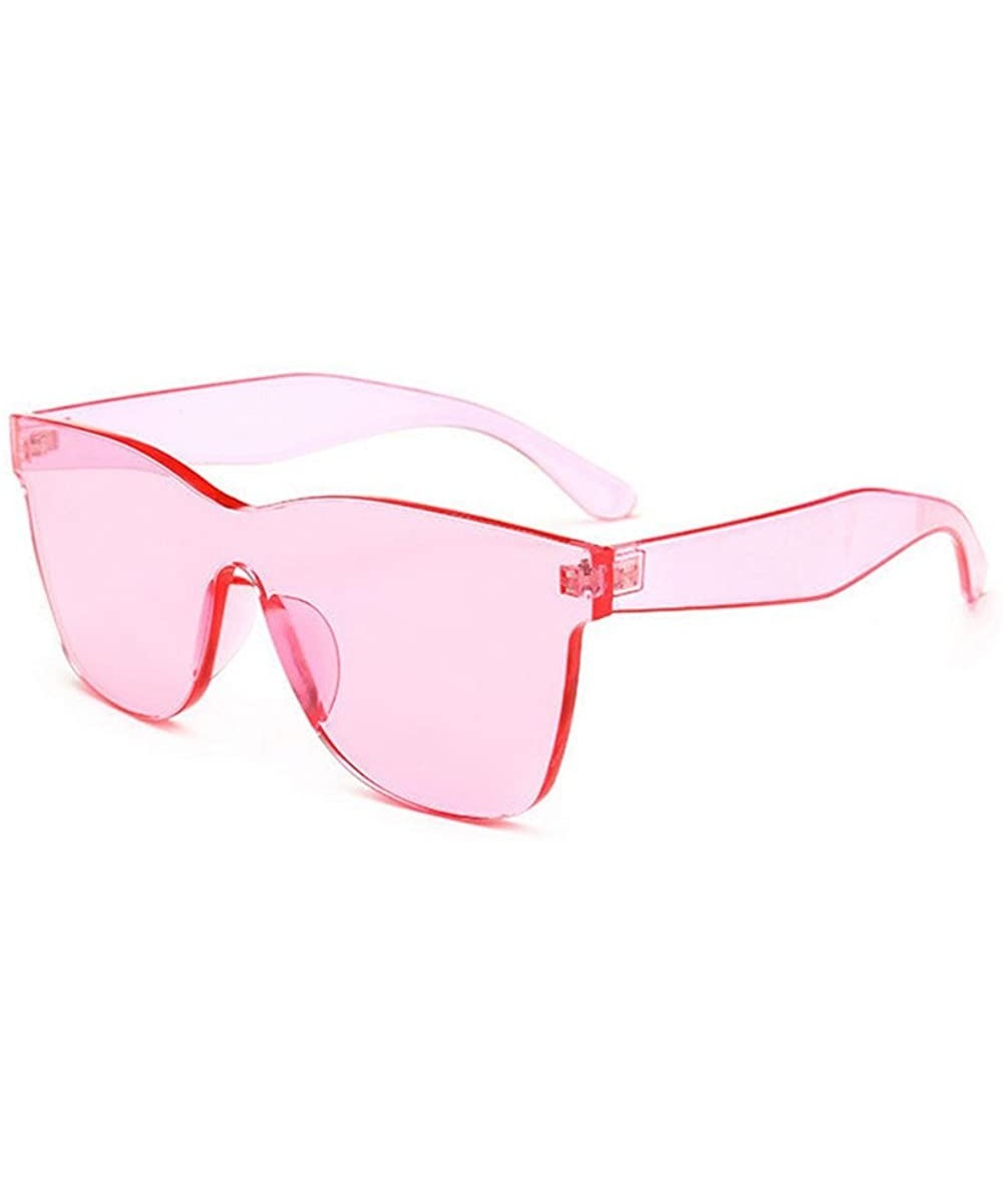 Sunglasses Rimless Vintage Oversized Glasses - Pink - CI18QTELE7M $6.55 Oversized