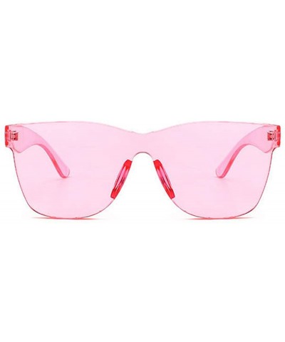 Sunglasses Rimless Vintage Oversized Glasses - Pink - CI18QTELE7M $6.55 Oversized