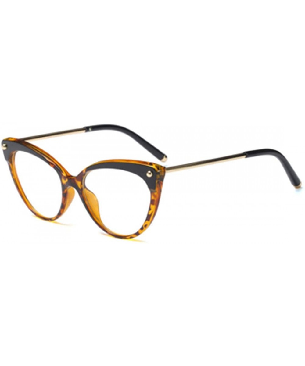 Unisex Retro Plastic Metal Round Full Frame Cat Eye Design Sunglasses - Leopard - CI18T3QA6EM $9.57 Cat Eye