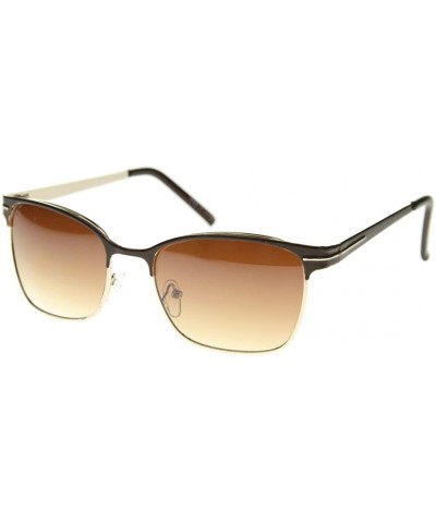 Retro Fashion Rectangular Horn Rimmed Sunglasses S61NGW3110 - Amber - CN182GAIDM8 $6.39 Rectangular