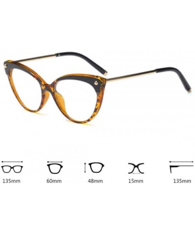 Unisex Retro Plastic Metal Round Full Frame Cat Eye Design Sunglasses - Leopard - CI18T3QA6EM $9.57 Cat Eye