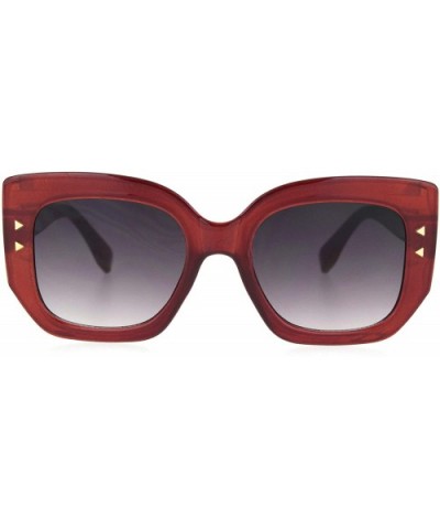 Womens Mod Angular Squared Thick Plastic Butterfly Diva Sunglasses - Burgundy Black - CQ18OE65NWM $10.81 Butterfly