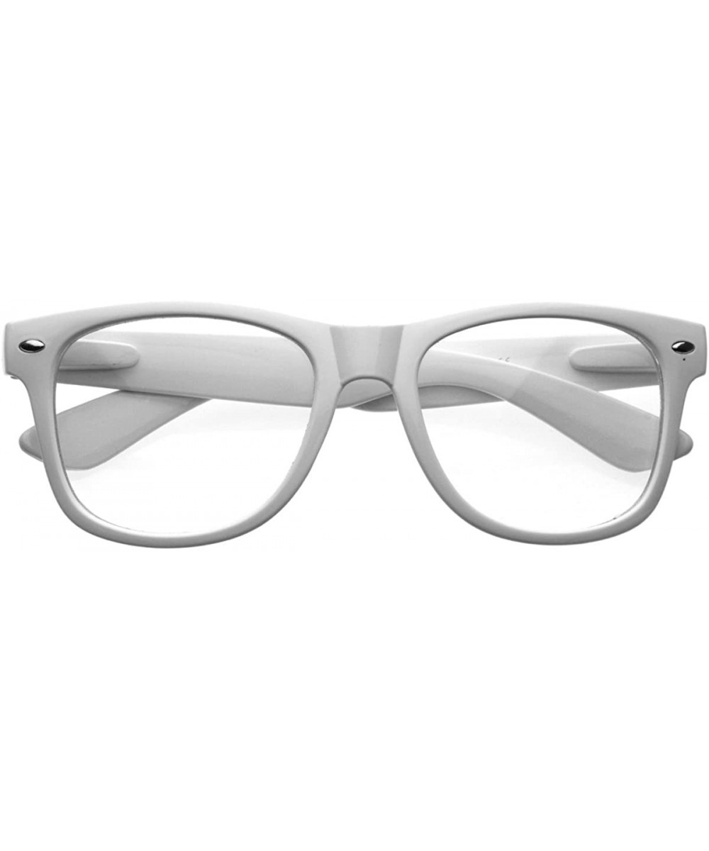 Vintage Inspired Eyewear Original Geek Nerd Clear Lens Horn Rimmed Glasses (White) - CR11M9FSUZN $7.89 Wayfarer