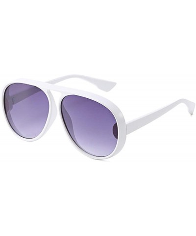 Unisex Oversized Oval Plastic Lenses Fashion Sunglasses UV400 - A1white Gray - C118NNIWLS6 $4.43 Oval