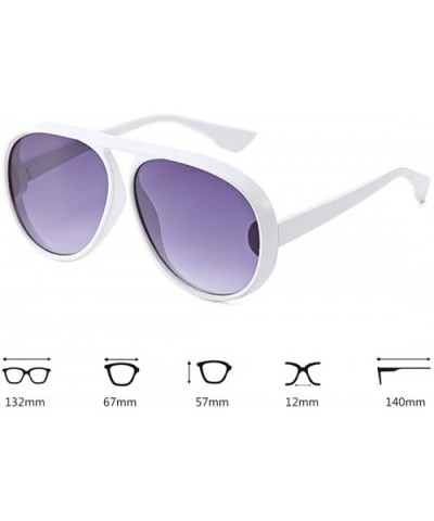 Unisex Oversized Oval Plastic Lenses Fashion Sunglasses UV400 - A1white Gray - C118NNIWLS6 $4.43 Oval