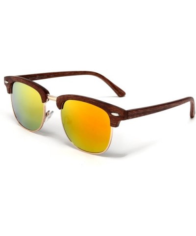 New York Classic Semi Rimless Vintage Sunglasses - Light Brown - CJ12E0DX4U7 $10.54 Semi-rimless