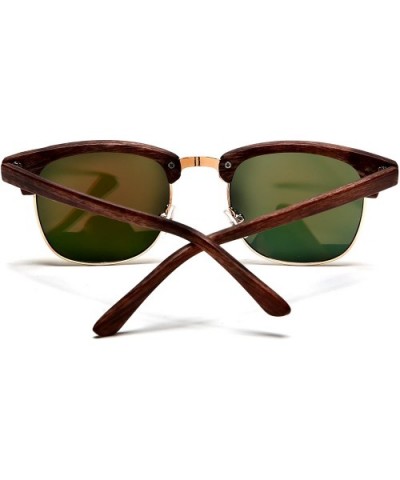 New York Classic Semi Rimless Vintage Sunglasses - Light Brown - CJ12E0DX4U7 $10.54 Semi-rimless