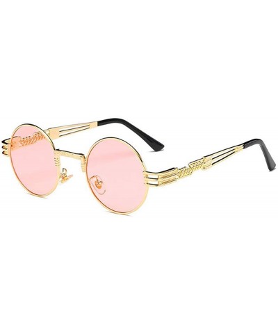Hippie Sunglasses WITH CASE Retro Classic Circle Lens Round Sunglasses Steampunk Colored - CO192RHLLRX $9.83 Oval