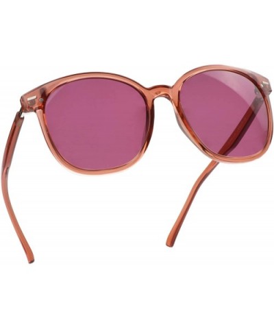Oversize Polarized Sunglasses-UV400 Protection-Retro for Men/Women - Laus Unique_c3_orange&red - CK18RXQM239 $18.62 Oval