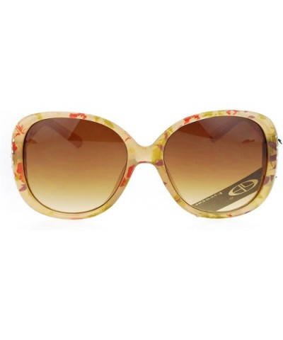 Womens Rhinestone Studded Oversize Fashion Plastic Butterfly Sunglasses - Beige Flower - C312O6IWD5A $9.77 Butterfly