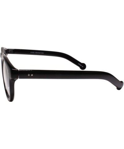 Classic Keyhole Nose Bridge Round Clear Lens Horn Rimmed Eye Glasses - Black - CI199ERGGG9 $10.01 Round