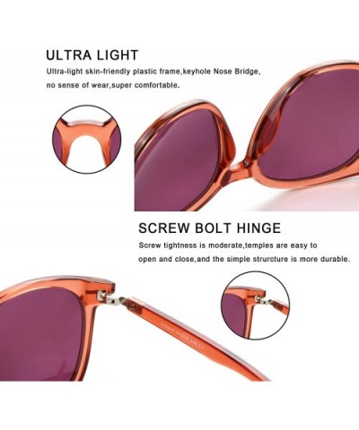 Oversize Polarized Sunglasses-UV400 Protection-Retro for Men/Women - Laus Unique_c3_orange&red - CK18RXQM239 $18.62 Oval