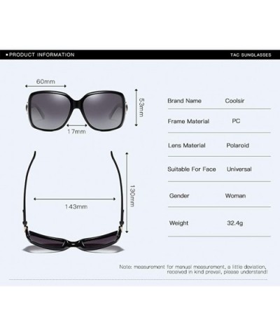 Polarized Sunglasses of Women's Antiglare Anti-ultraviolet Fishing Driving Glasses Classical Large Frame - Claret - CJ18WENDG...