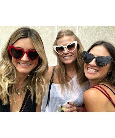 Heart Shaped Sunglasses for Women - Clout Goggle Vintage Cat-eye Party Valentine Glasses - Black&white - CX18UC6W2O2 $6.64 Ca...
