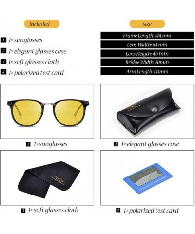 Night Vision Glasses Night Driving Glasses Anti-glare Polarized Sunglasses for women&men - C1 - C418IR4S3XX $5.35 Wayfarer