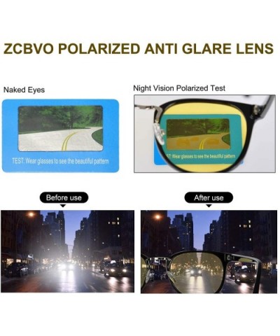 Night Vision Glasses Night Driving Glasses Anti-glare Polarized Sunglasses for women&men - C1 - C418IR4S3XX $5.35 Wayfarer