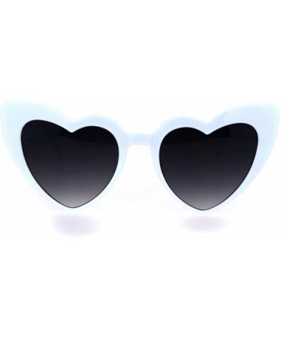 Womens Mod Heart Shape Plastic Funk Sunglasses - White Smoke - CO18HORMOZX $5.97 Round