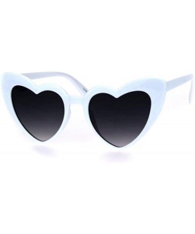 Womens Mod Heart Shape Plastic Funk Sunglasses - White Smoke - CO18HORMOZX $5.97 Round