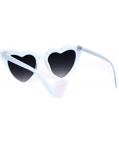 Womens Mod Heart Shape Plastic Funk Sunglasses - White Smoke - CO18HORMOZX $5.97 Round