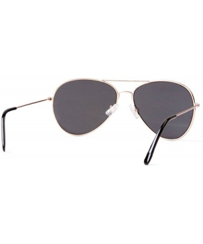 Aviator Black Lens Gold Frame Sunglasses - C212MWAZZ11 $7.59 Aviator