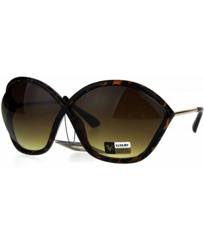 Exposed Lens Oversize Butterfly Diva Plastic Designer Sunglasses - Tortoise Brown - CC1867ROSWM $11.54 Butterfly
