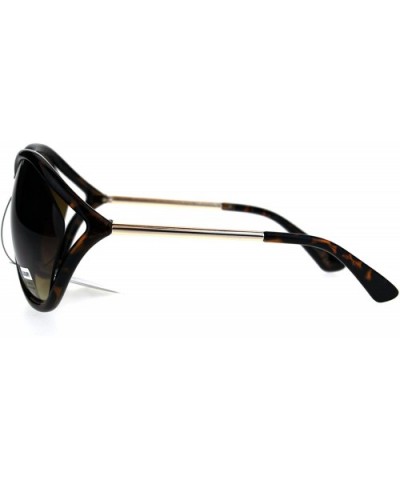 Exposed Lens Oversize Butterfly Diva Plastic Designer Sunglasses - Tortoise Brown - CC1867ROSWM $11.54 Butterfly