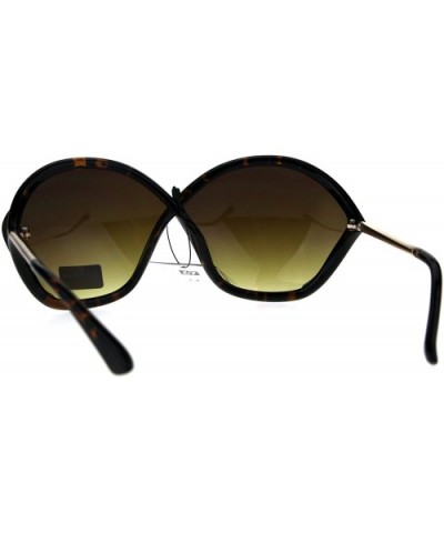 Exposed Lens Oversize Butterfly Diva Plastic Designer Sunglasses - Tortoise Brown - CC1867ROSWM $11.54 Butterfly