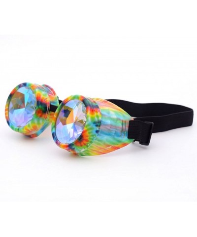 Steampunk Rave Kaleidoscope Goggles Rainbow Colorful Lenses - Multicolor - CH18HLSLXEH $6.26 Goggle