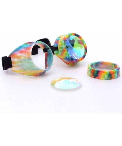 Steampunk Rave Kaleidoscope Goggles Rainbow Colorful Lenses - Multicolor - CH18HLSLXEH $6.26 Goggle