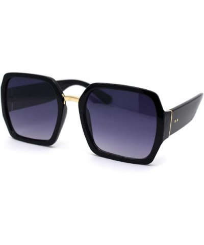 Womens Oversize Rectangular Butterfly Chic Designer Sunglasses - Black Smoke - C4193MOKC3D $10.78 Butterfly