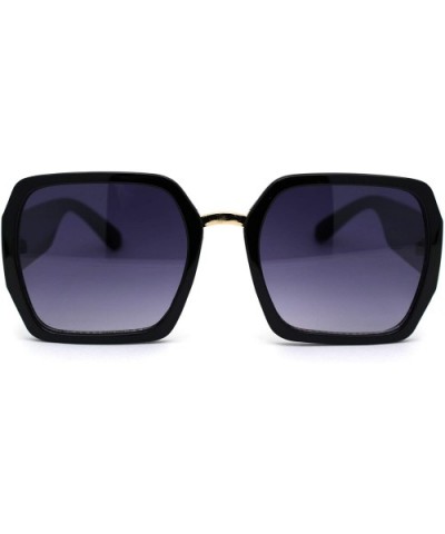 Womens Oversize Rectangular Butterfly Chic Designer Sunglasses - Black Smoke - C4193MOKC3D $10.78 Butterfly