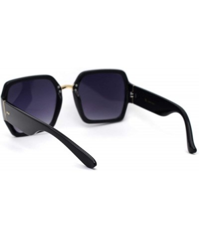 Womens Oversize Rectangular Butterfly Chic Designer Sunglasses - Black Smoke - C4193MOKC3D $10.78 Butterfly