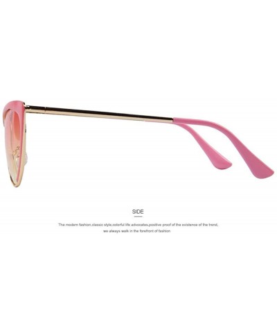 Design Women Half Frame Cat Eye Sunglasses Fashion Vintage Alloy C01 Pink - C03 Silver - C118XE03HH3 $9.99 Cat Eye