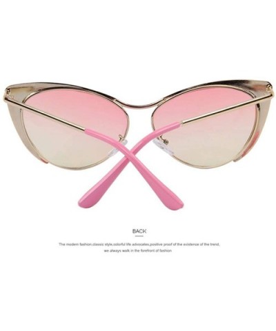 Design Women Half Frame Cat Eye Sunglasses Fashion Vintage Alloy C01 Pink - C03 Silver - C118XE03HH3 $9.99 Cat Eye