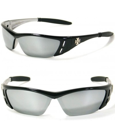 Sports Sunglasses SA6554 - Black Silver - CV11GVTFKGF $8.91 Sport