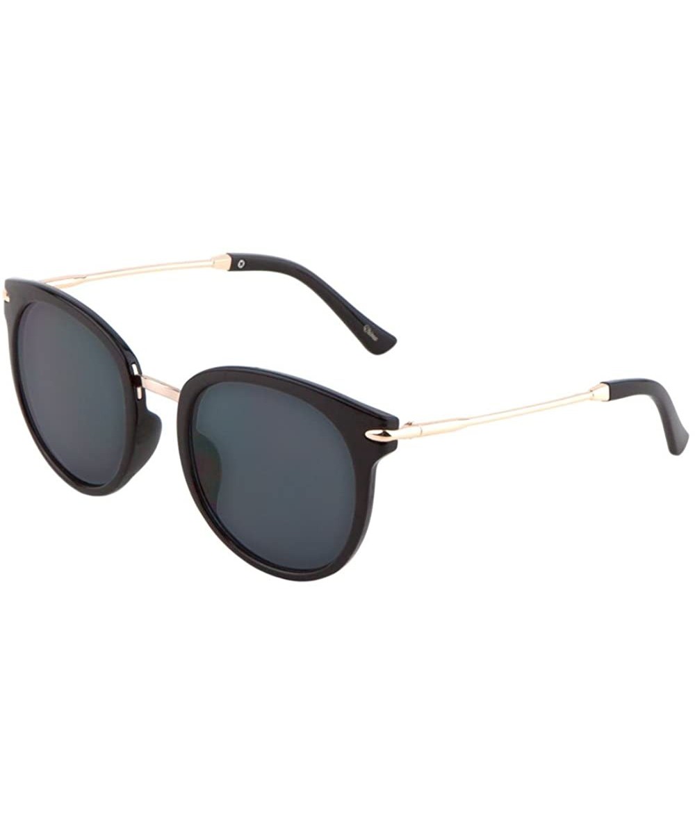 Oversized Butterfly Sunglasses Gold Rim Metal Bridge Unisex Fashion Eyewear - 54mm-black - CG182H4QZC3 $5.00 Square