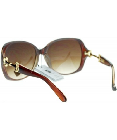 Womens Bling Metal Buckle Hinge Large Butterfly Diva Sunglasses - Brown - CJ11ZANZDCD $8.94 Butterfly