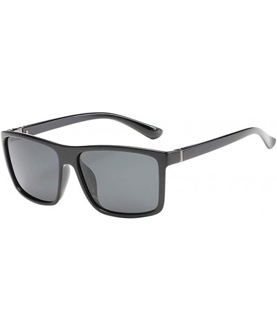 Summer New Men's Polarized Sunglasses Classic Box Sunglasses Men's Square Frame Sunglasses - C018SOOZ7IZ $4.98 Square