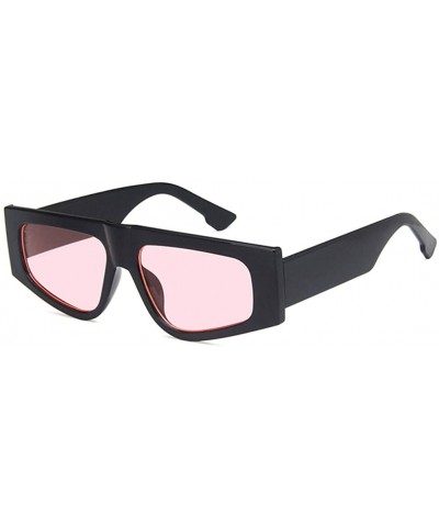Unisex Sunglasses Fashion Bright Black Grey Drive Holiday Rectangle Non-Polarized UV400 - Bright Black Pink - C418RLTWMIL $4....