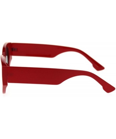 Womens Mod Thick Plastic Arm Cat Eye Retro Sunglasses - Red Black - CD18S4EA7TA $6.91 Cat Eye